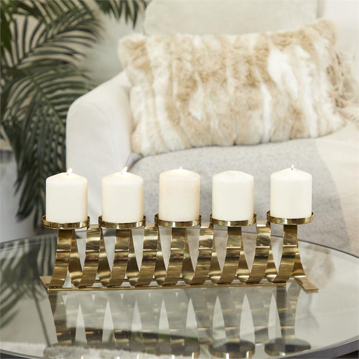 GOLD STAINLESS STEEL CANDLE HOLDER