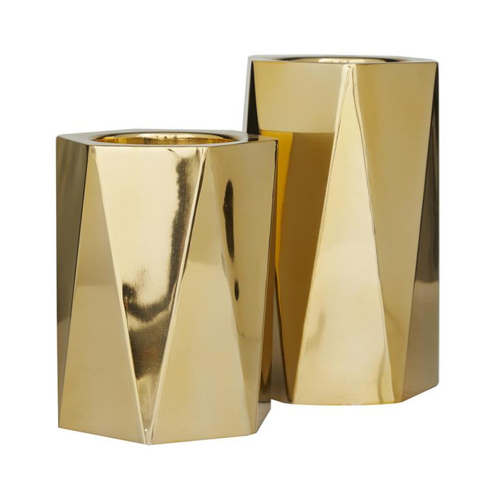 GOLD STAINLESS STEEL CANDLE HOLDER
