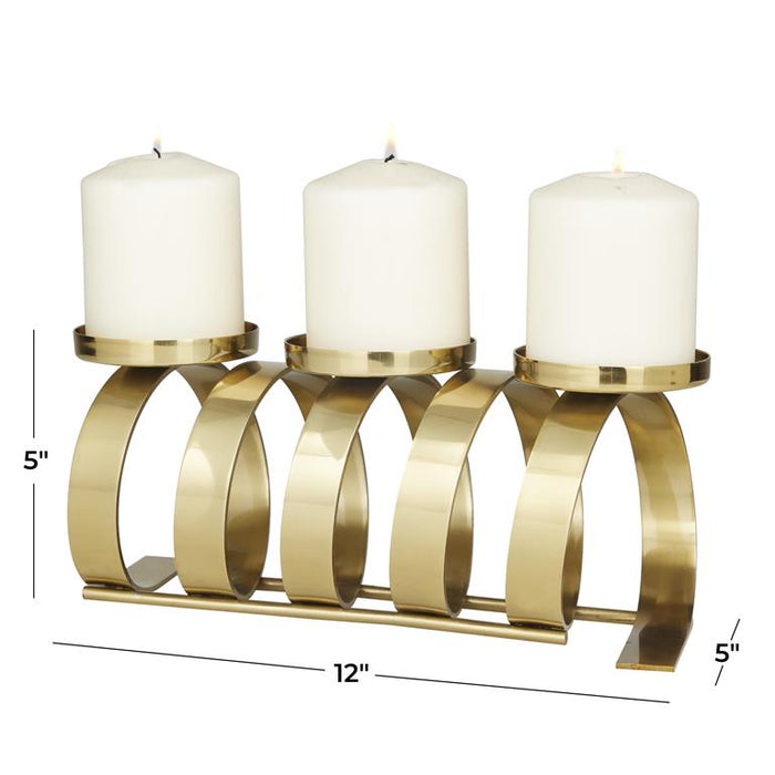 GOLD STAINLESS STEEL CANDLE HOLDER