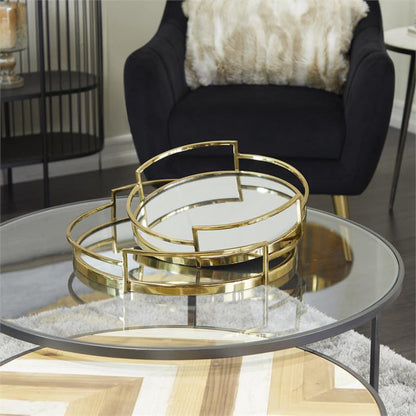GOLD STAINLESS STEEL MIRRORED TRAY