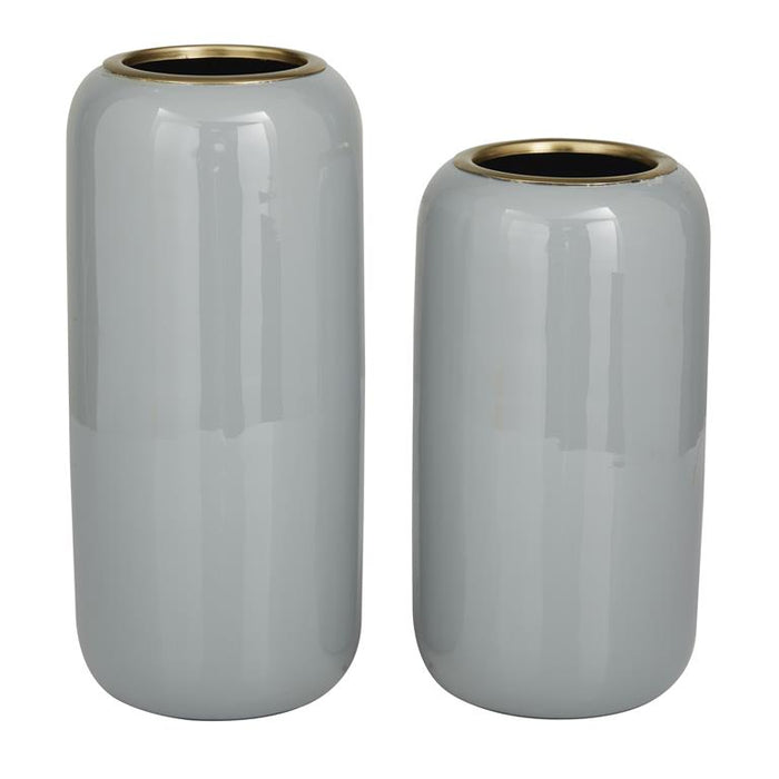 GRAY METAL VASE