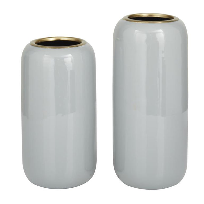 GRAY METAL VASE