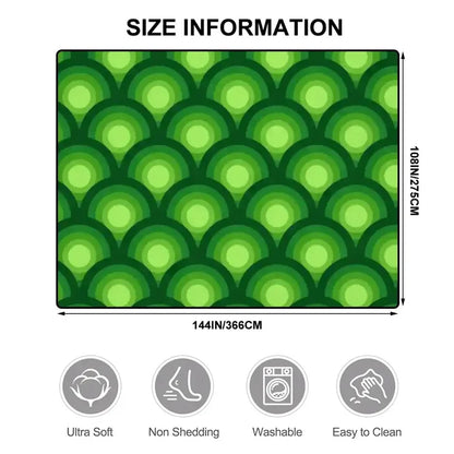 Green Extra Large Peacock Eyes Retro 70s Rug – Midcentury Non-Slip Carpet - retro ads
