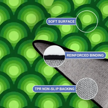 Green Extra Large Peacock Eyes Retro 70s Rug – Midcentury Non-Slip Carpet - retro ads