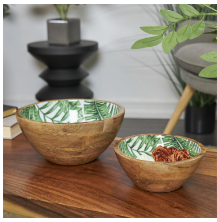 GREEN MANGO WOOD HANDMADE NESTING DECORATIVE BOWL