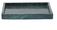 GREEN MARBLE TRAY WITH RAISED BORDER