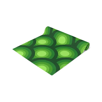 Green Peacock Eye Retro 70s Table Runner in 2 Sizes - Midcentury Decor - Home Decor
