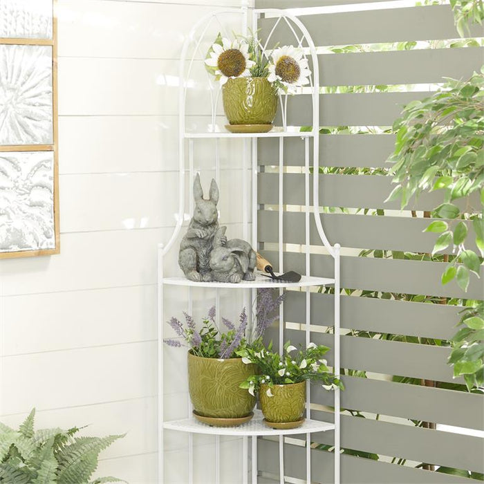 GREEN PORCELAIN INDOOR OUTDOOR PLANTER WITH ATTACHED SAUCER