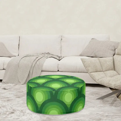 Green Retro 70s Inflatable Footstool – Midcentury Modern Ottoman - pouf