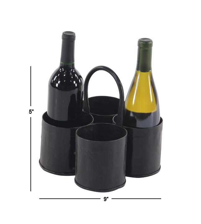 GREY METAL INDUSTRIAL WINE HOLDER