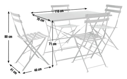 Habitat Eve 4 Seater Folding Metal Patio Set - Black (B+)
