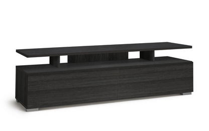 Habitat Floating Top TV Unit - Black & Brown | Media Stand with Storage Shelves