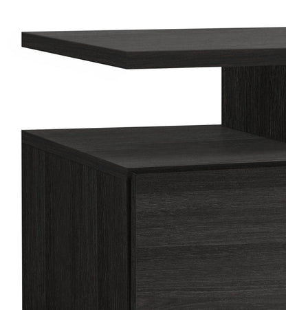 Habitat Floating Top TV Unit - Black & Brown | Media Stand with Storage Shelves