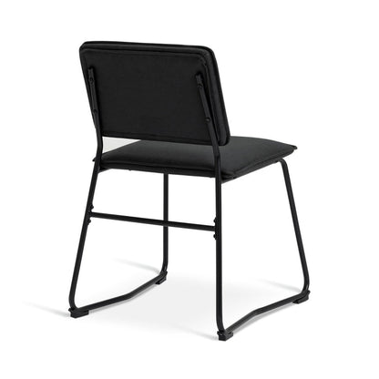 Habitat Loft Living Pair of Faux Leather Dining Chairs-Black