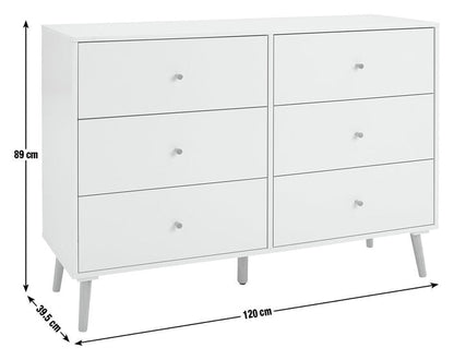 Habitat Otto 3+3 Drawer Chest - White ( B Grade 56501- 56495 )