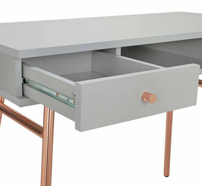 Habitat Valence Office Desk - Grey and Rose Gold | Home Office Desk with Storage