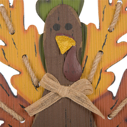 Handcrafted Wooden "Give Thanks" Turkey Wall Hanging Decor