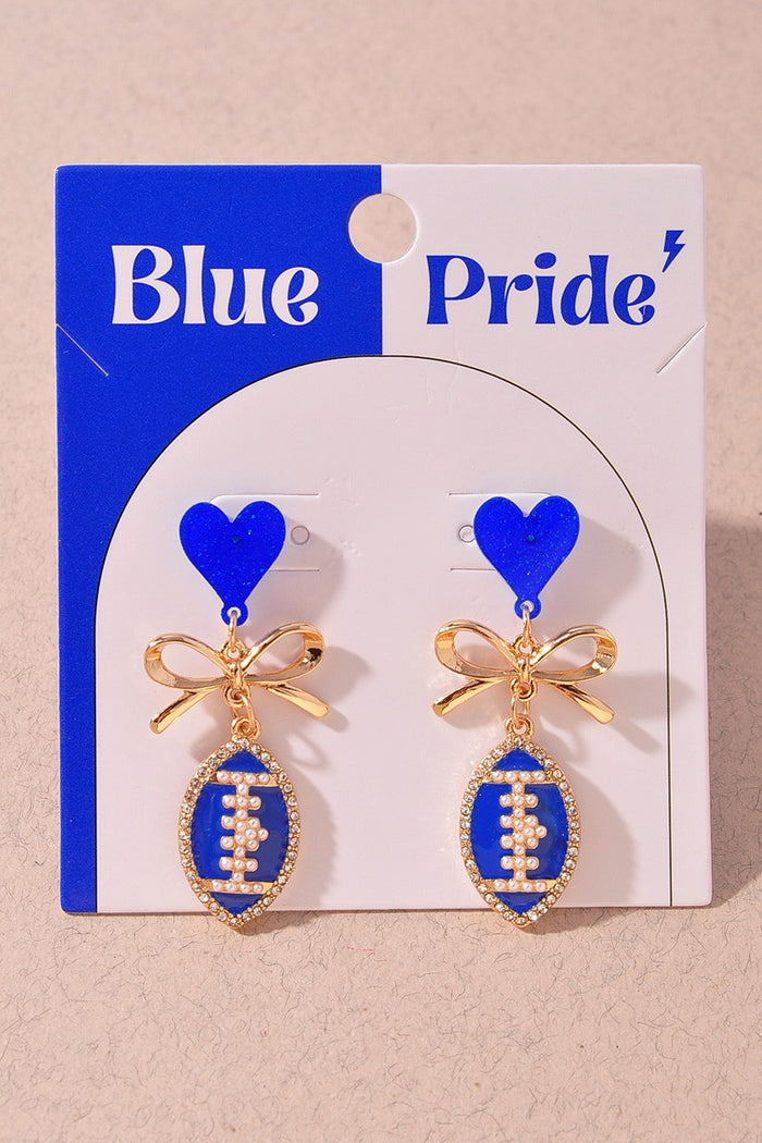 HEART FOOTBALL EARRINGS