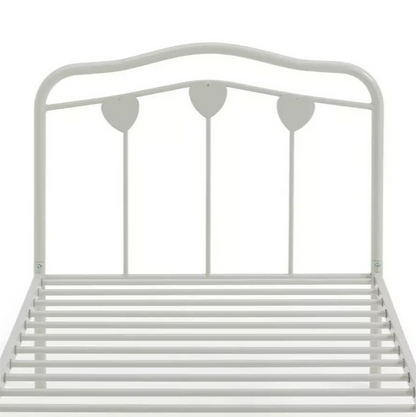 Hearts Single Metal Bed Frame - White ( B Grade 21231 )