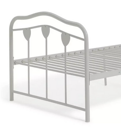 Hearts Single Metal Bed Frame - White ( B Grade 21231 )