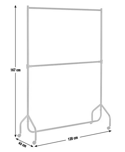 Heavy Duty 4 Feet Clothes Rail Chrome | Garment Hanging Rail Clothes Storage