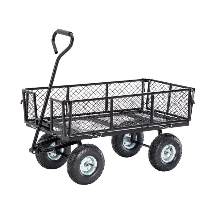 Heavy Duty Black Steel Utility Garden Cart, 550 lbs Weight Capacity