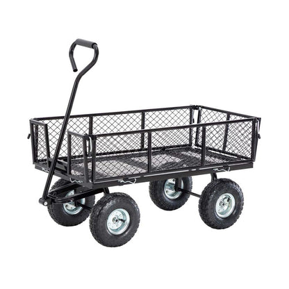 Heavy Duty Black Steel Utility Garden Cart, 550 lbs Weight Capacity