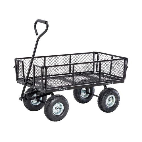 Heavy Duty Black Steel Utility Garden Cart, 550 lbs Weight Capacity