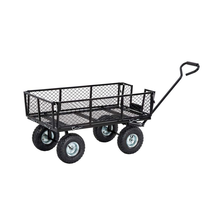 Heavy Duty Black Steel Utility Garden Cart, 550 lbs Weight Capacity