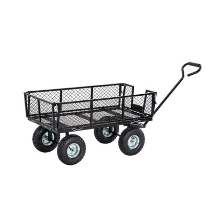 Heavy Duty Black Steel Utility Garden Cart, 550 lbs Weight Capacity