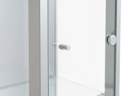 Home 1 Door Glass Display Cabinet - Silver | Modern Home Showcase