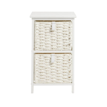 Home 2 & 3 Drawer Woven Bathroom Storage Unit - White | Practical Everyday Use