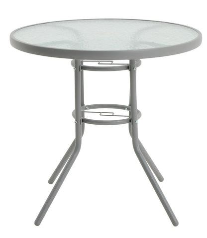 Home 4 Seater Metal Patio Set - Light Grey | Outdoor Garden Furniture