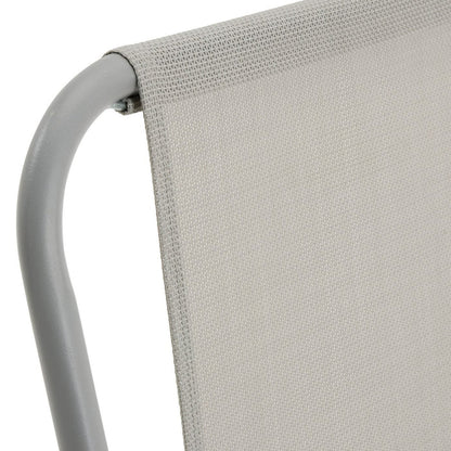 Home 4 Seater Metal Patio Set - Light Grey | Outdoor Garden Furniture