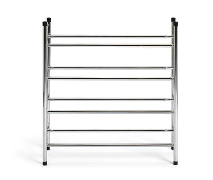 Home 4 Shelf Ext Shoe Storage Rack - Chrome Plated | Organizer Hallway Closet