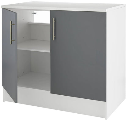 Home Athina 1000mm Fitted Kitchen Base Unit - Grey | Modular or DIY Kitchens