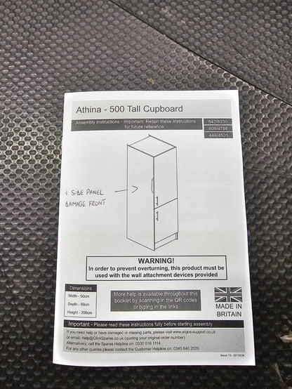 Home Athina 500mm Fitted Kitchen Tall Unit - White ( B Grade )