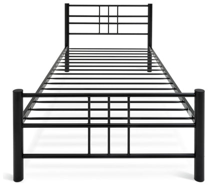 Home Atlas Single Metal Bed Frame - Black | Modern Strong Bedroom Furniture Bed