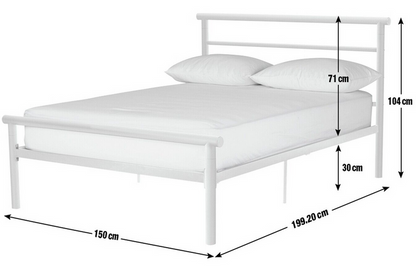 Home Avalon Double Metal Bed Frame - White | Sturdy Durable Frame For Bedroom