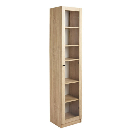 Home Carla 1 Door Display Cabinet - Oak | Style and storage to any room