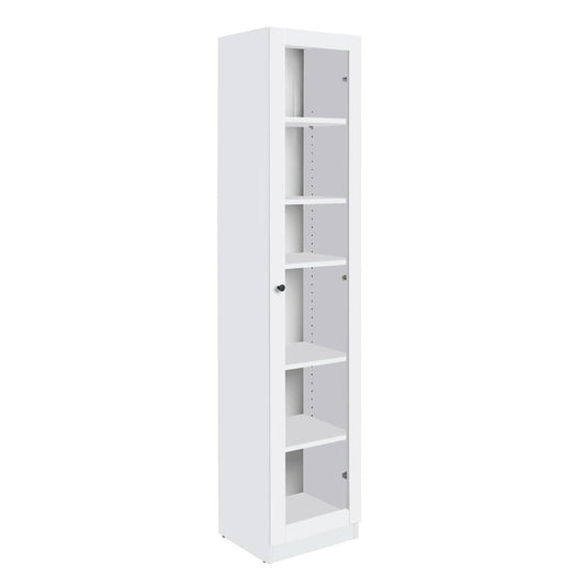 Home Carla 1 Door Display Cabinet - White | Glass Showcase Styling