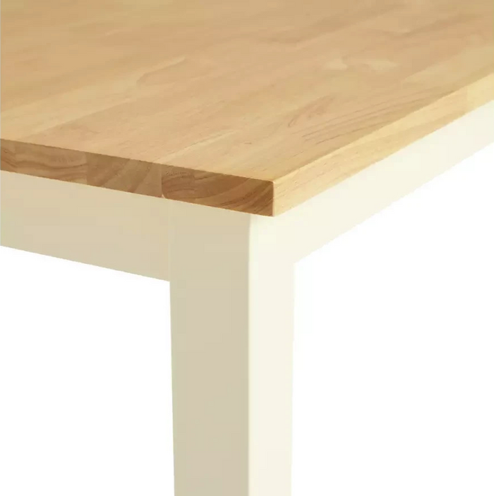 Home Chicago Solid Wood 4 Seater Dining Table Cream | Modern Dining Room Table