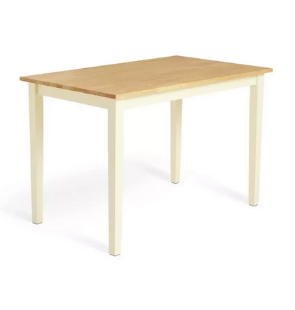 Home Chicago Solid Wood 4 Seater Dining Table Cream | Modern Dining Room Table