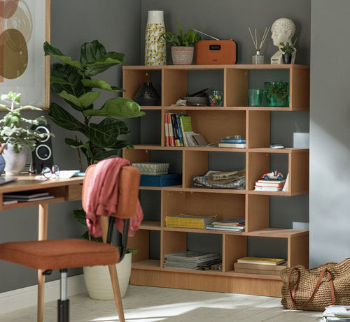 Home Cube Wide Shelving Unit - Oak Effect