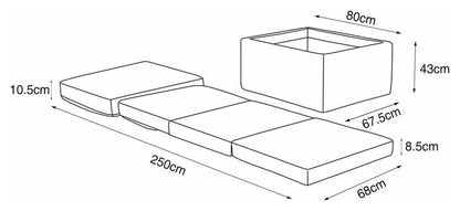Home Faron Fabric Bed in a Box - Grey | Compact Guest Bed