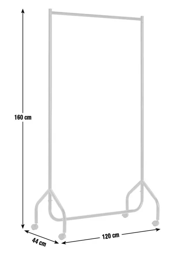 Home Heavy Duty Single 4 Feet Clothes Rail Black | Garment Hanging Rail Clothes