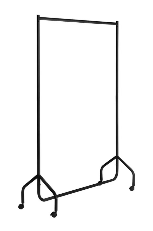 Home Heavy Duty Single 4 Feet Clothes Rail Black | Garment Hanging Rail Clothes