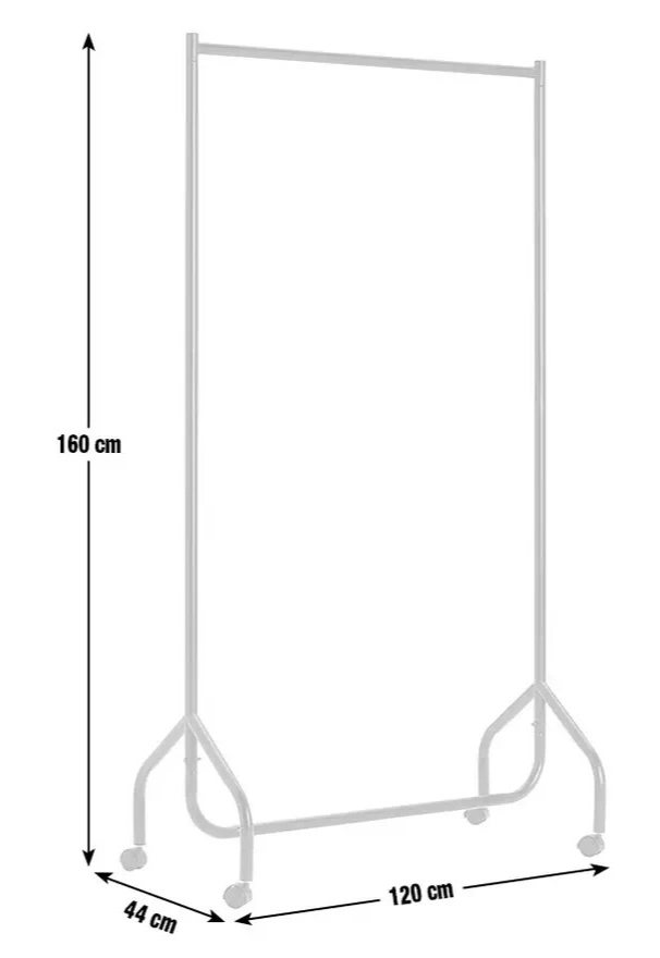 Home Heavy Duty Single 4 Feet Clothes Rail White | Garment Hanging Rail Clothes