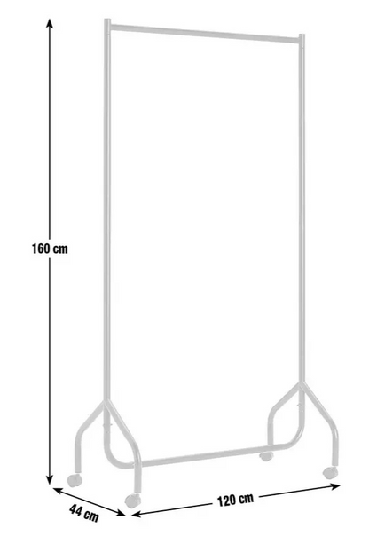 Home Heavy Duty Single 4 Feet Clothes Rail White | Garment Hanging Rail Clothes