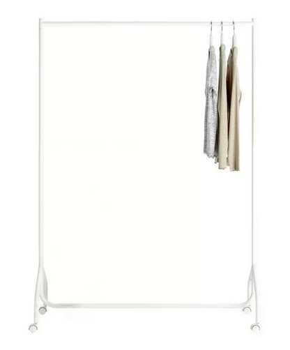 Home Heavy Duty Single 4 Feet Clothes Rail White | Garment Hanging Rail Clothes